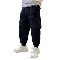 kids sport pants with big pockets new hot sale casual cotton elastic waist 5 6 7 8 9 10 11 12 13 14 years boy spring trousers