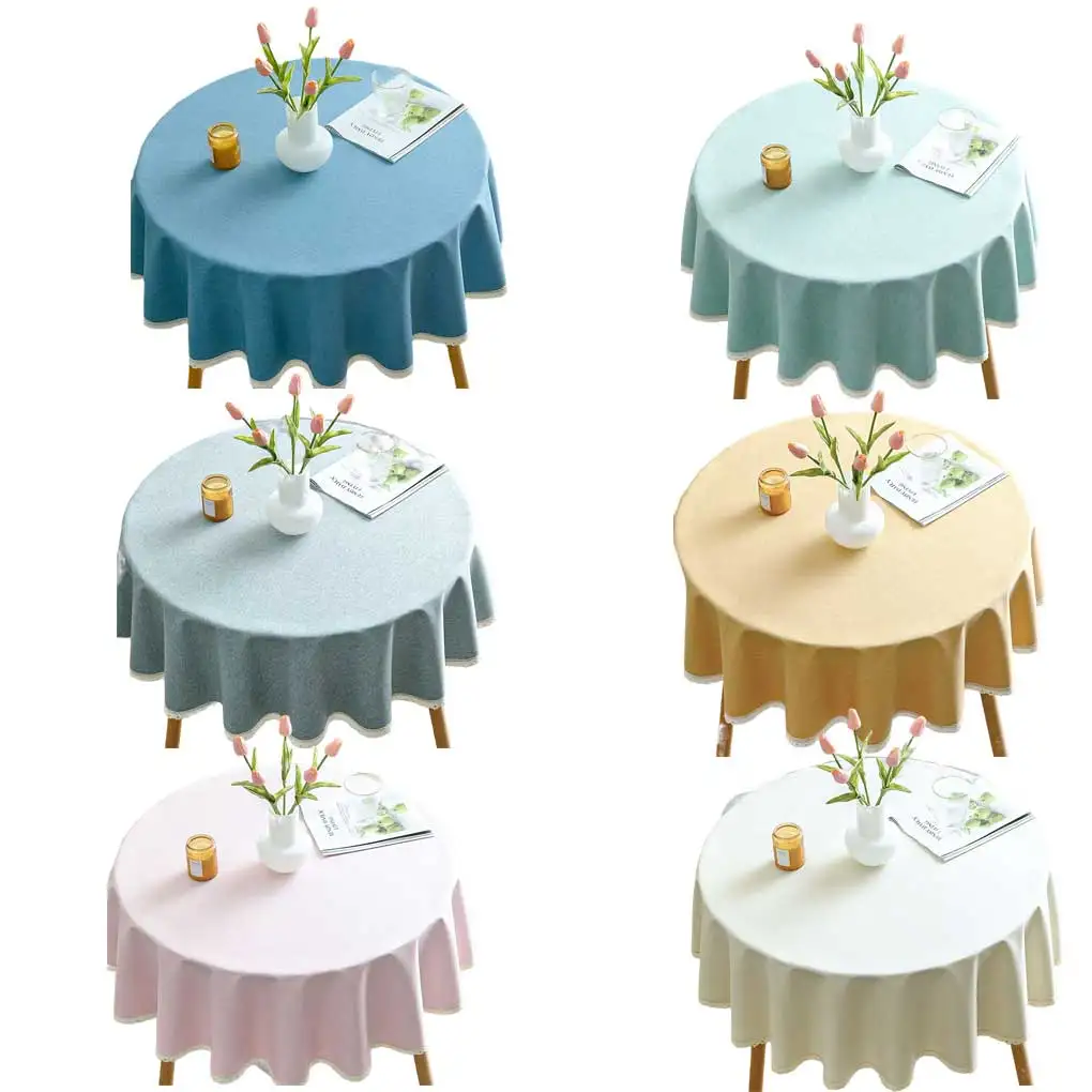 

Скатерть для стола домашний декор маслостойкая водостойкая скатерть для стола из хлопка и льна круглая настольная скатерть Озерная зеленая