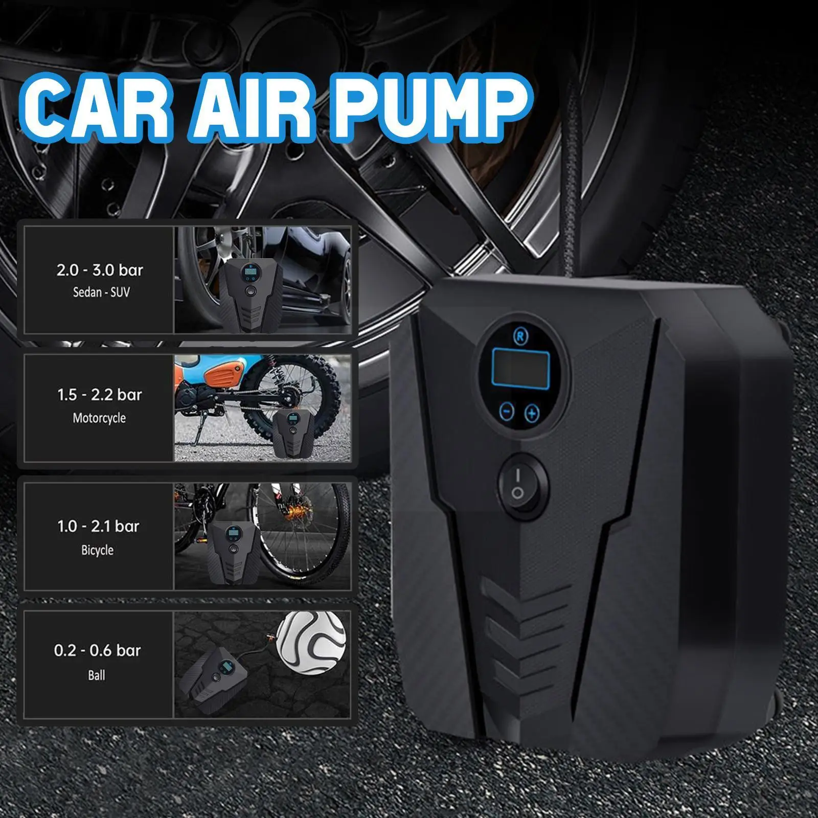 

Car Air Compressor Pump Digital Tire Inflator DC 12 Volt Portable High-pressure Air Compressor Pump For Car Motorcycles N2P2