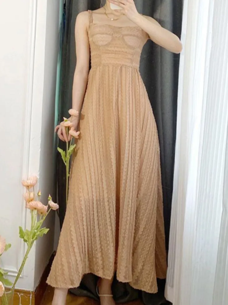 

Женское платье на тонких бретельках, Элегантное повседневное летнее платье без рукавов, сексуальное ТРАПЕЦИЕВИДНОЕ платье для выпускного вечера, женская модная вечерняя одежда, Халат