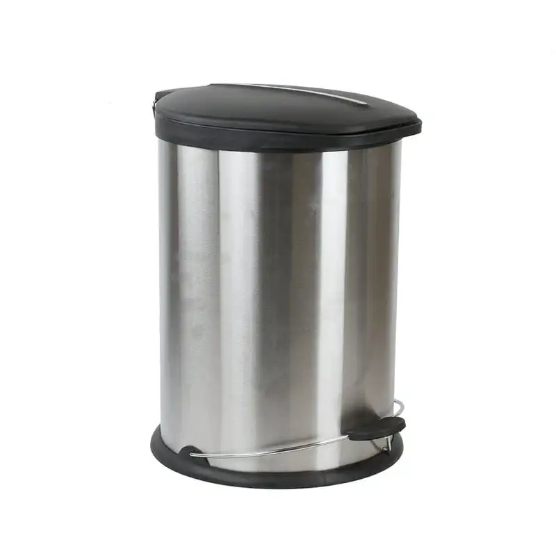 

Liter Brushed Stainless Steel with Plastic Top Waste Bin, Silver Kitchen garbage Trash can kitchen gallon Kitchen trash can Kit