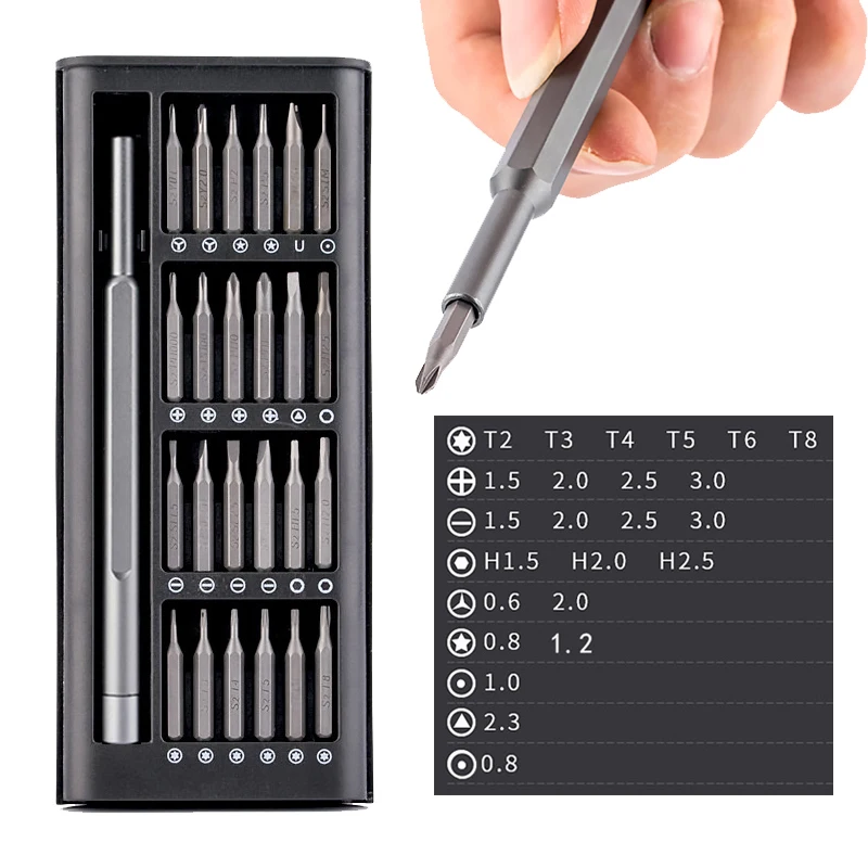 

Interchangeable Precise Manual Screwdriver Tool Set 25 in 1 Professional Hardware Repair Tools Screwdriver Kits