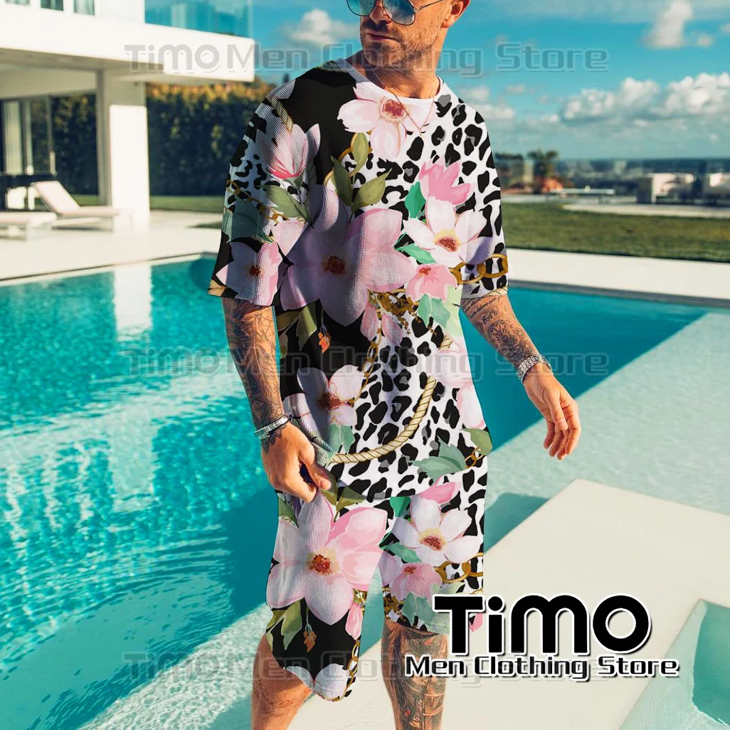 2023 New Summer Men's Sports Set Luxury T-shirt Shorts Set Street Casual Fashion Clothing Street Outdoor Jogging Men 2-piece Set