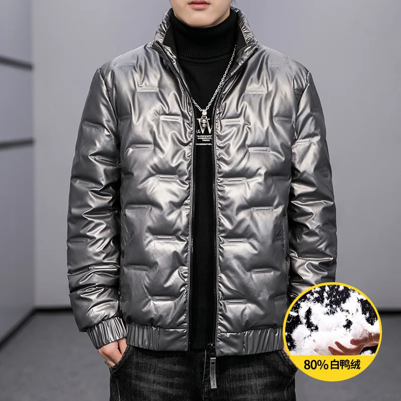 Cotton coat Autumn and winter Men's coat Fashion casual stand collar cotton coat Thickened warm cotton jacket trend