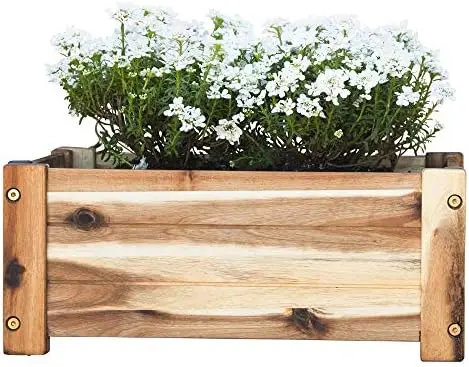 

Acacia Wooden Planter Box - 31 Inch Rectangular Wood Planter for Garden, , Window, Home Decor - Acacia Wood Plant Stand for Indo