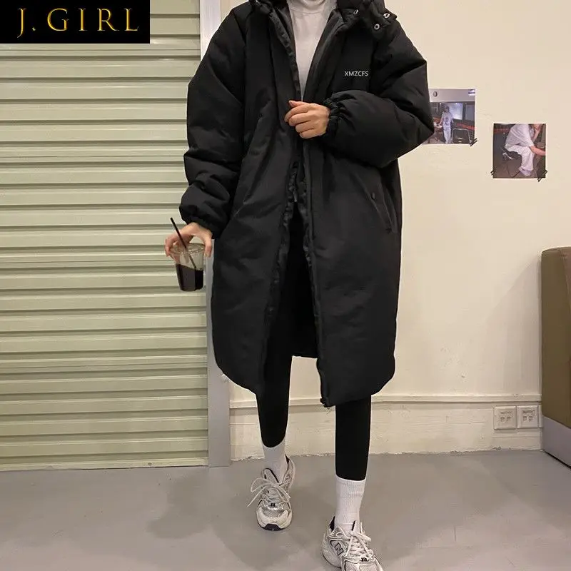 

Long Style Parkas Women Solid All-match Ulzzang Fashion Winter Warm Cozy Tender Vacation Stylish Students New Arrival Clothing