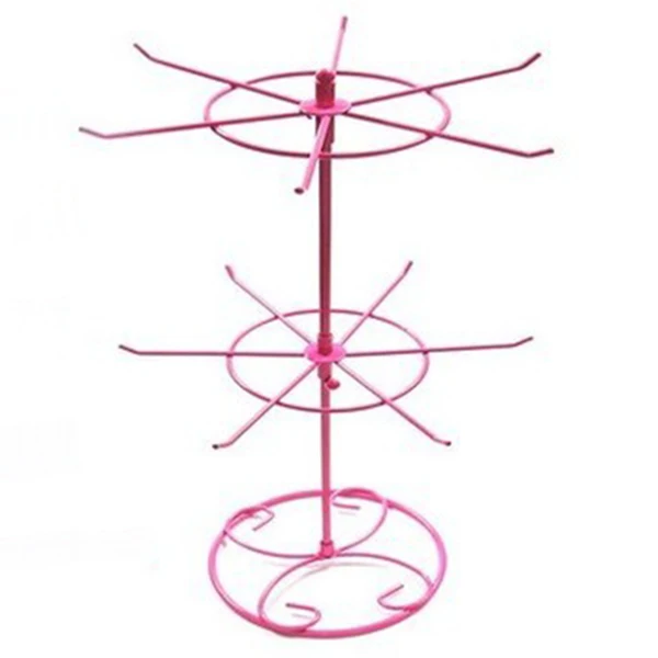 Jewelry Stand Bakliyat Kabı Dönmeli Double Tier Metal Rotating Earring  Exquisite Gift Box Adjustable Necklace Display Rack