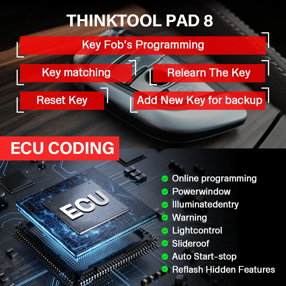 2022 г. Thinktool PAD 8 все системы диагностики двунаправленный сканер OBD2 кодирование