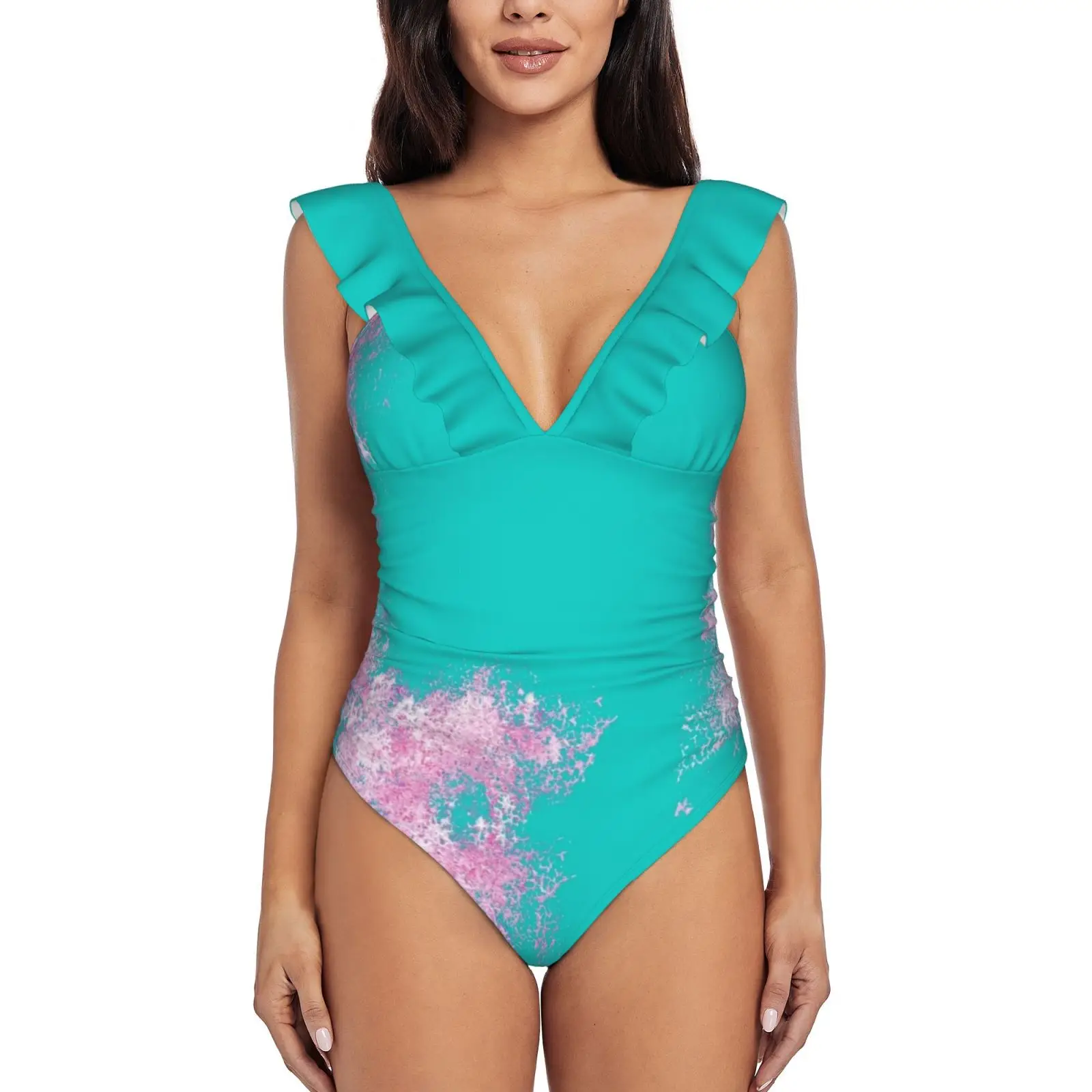 

Цельный купальник Caduceus's Green Beetle с нагрудником, женские купальные костюмы с оборками, новые пляжные купальники для девушек Caduceus Clay