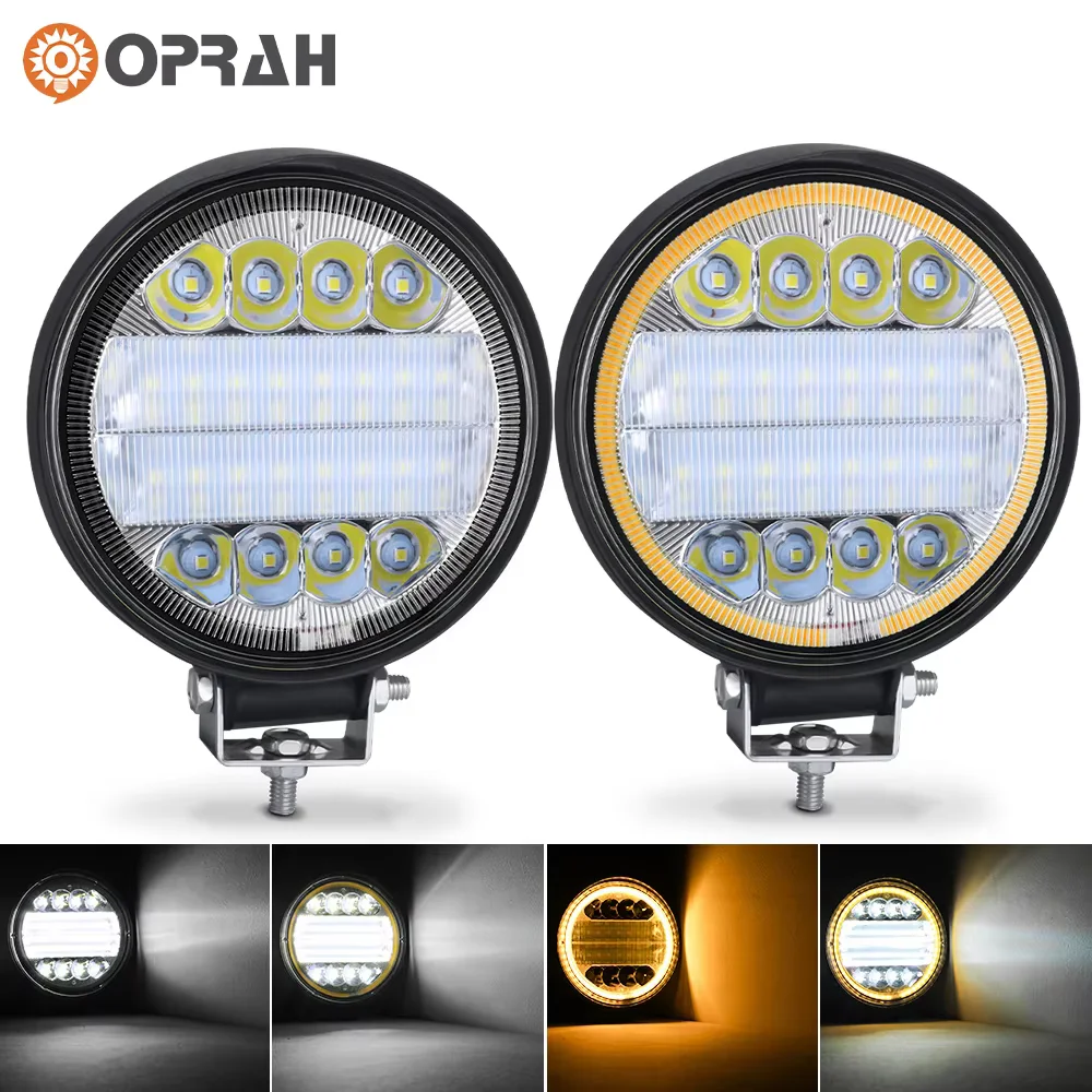 4x4 светодиодный рабочий фонарь Led Bar Round Spot Offroad ATV Jeep Tractor IP68 Для грузовиков SUV 4WD 72W 12V