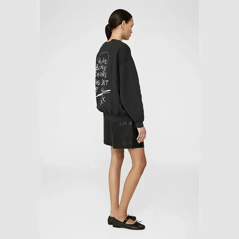 2024 ранняя осень новинка Niche AB черный женский свитер с принтом глаз изади граффити