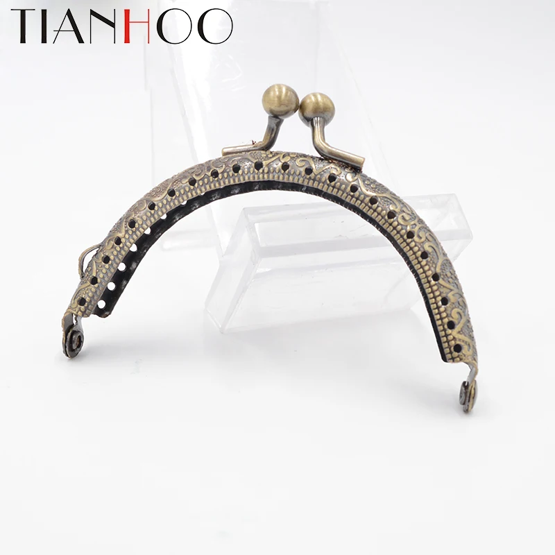 8.5cm 10pcs/lot Metal Purse Frame Handle for Clutch Bag Handbag Accessories Making Kiss Clasp Lock Antique Bronze Bags Hardware