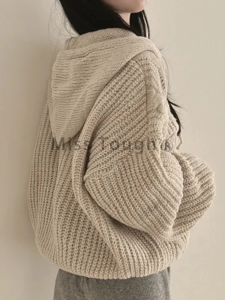 Зимний корейский модный повседневный вязаный свитер женский ретро-узор с