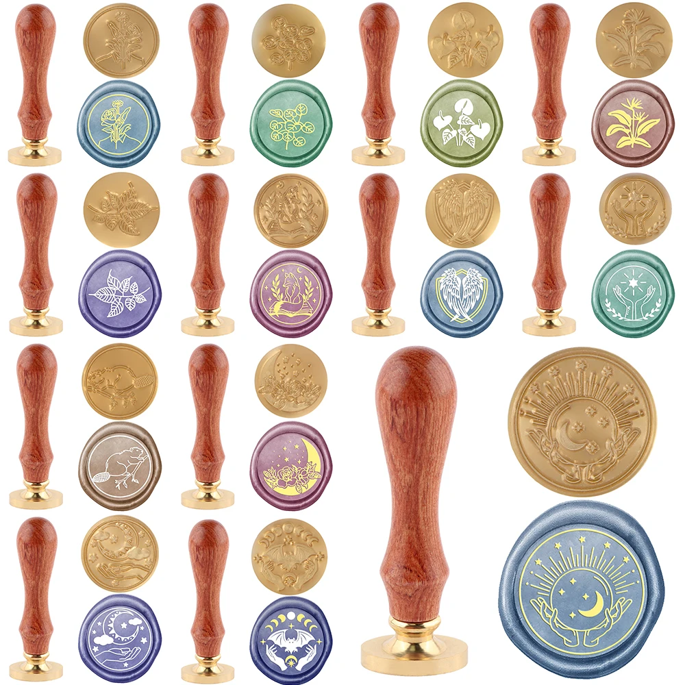 Восковая Печать С Искусственной И Деревянной Ручкой 25 Мм Узором Листьев Руки