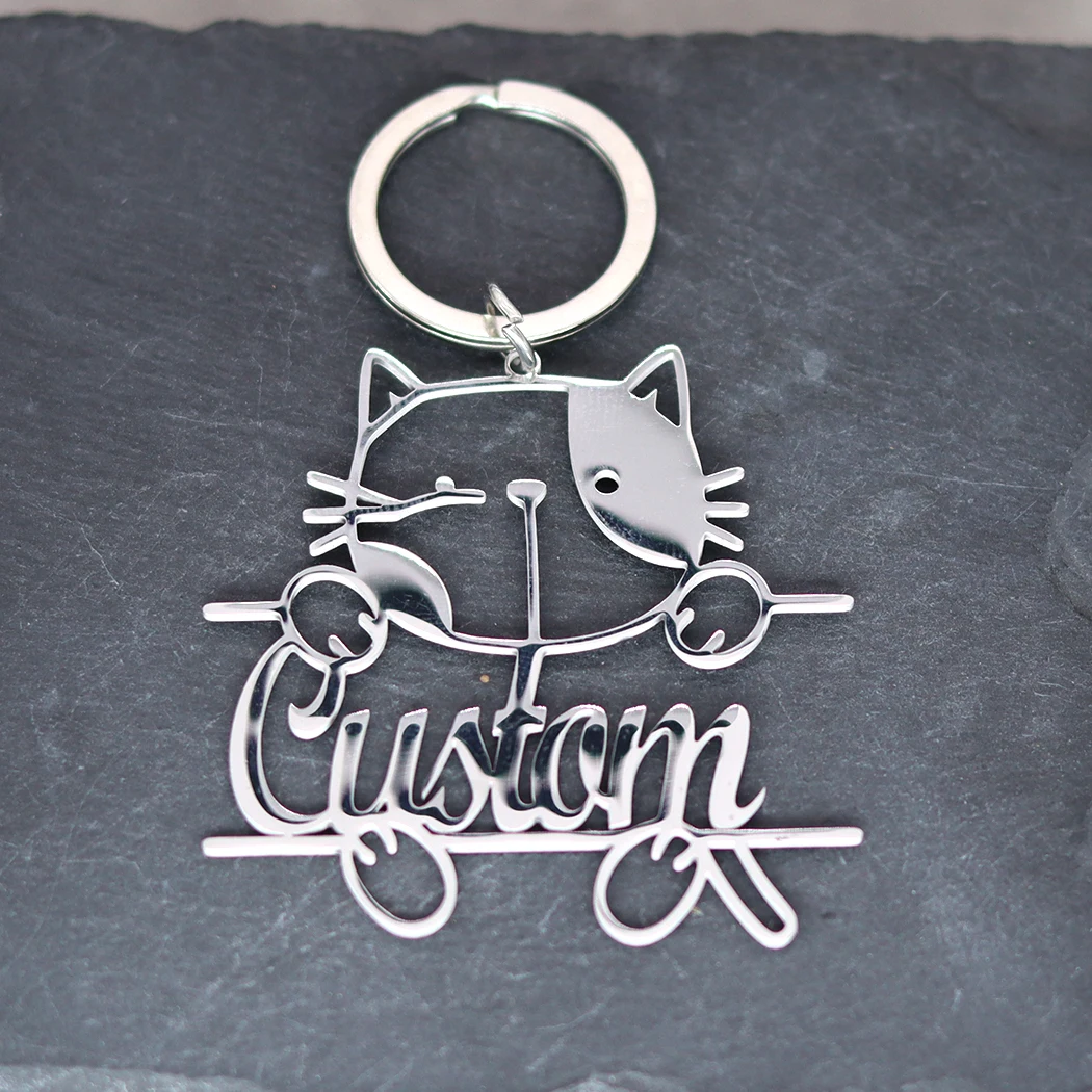 Индивидуальный креативный брелок с изображением кота милого животного