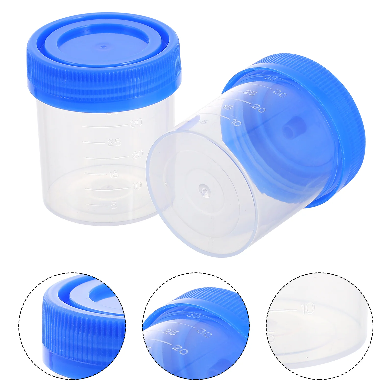 

50 Pcs Sterile Screw Urine Cup Plastic Measuring Cups Liquids Sample Container Pp Medical Scale