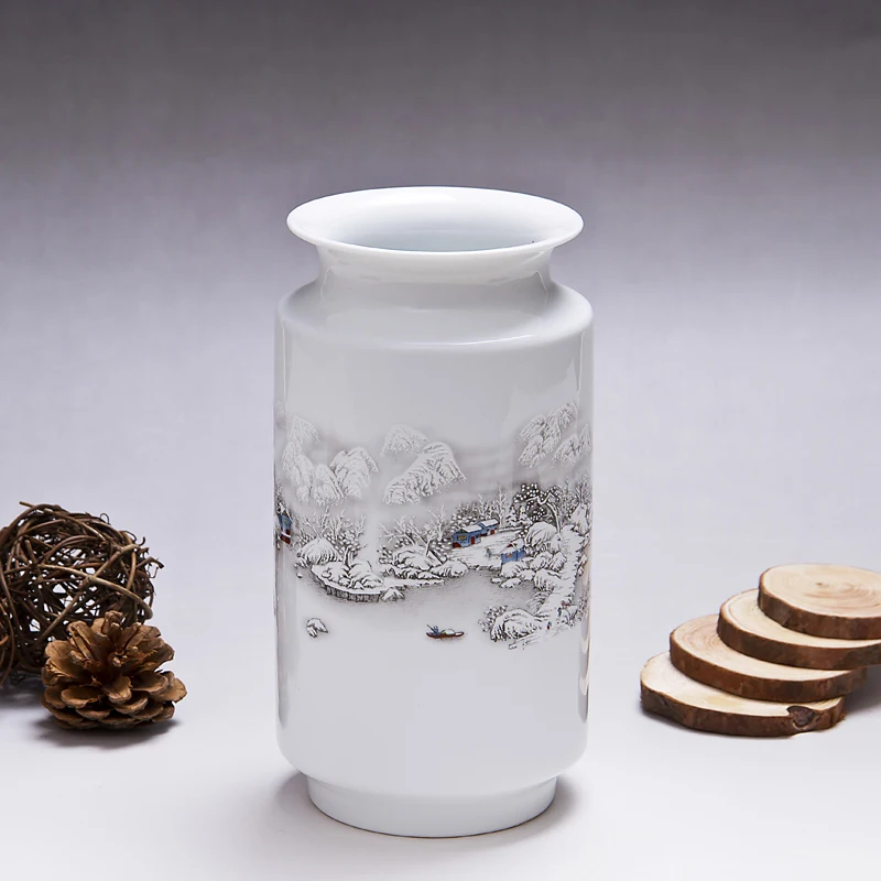 

Jingdezhen ceramic vase snow pattern living room wine cabinet antique rack ornaments crafts flower arranging decorations