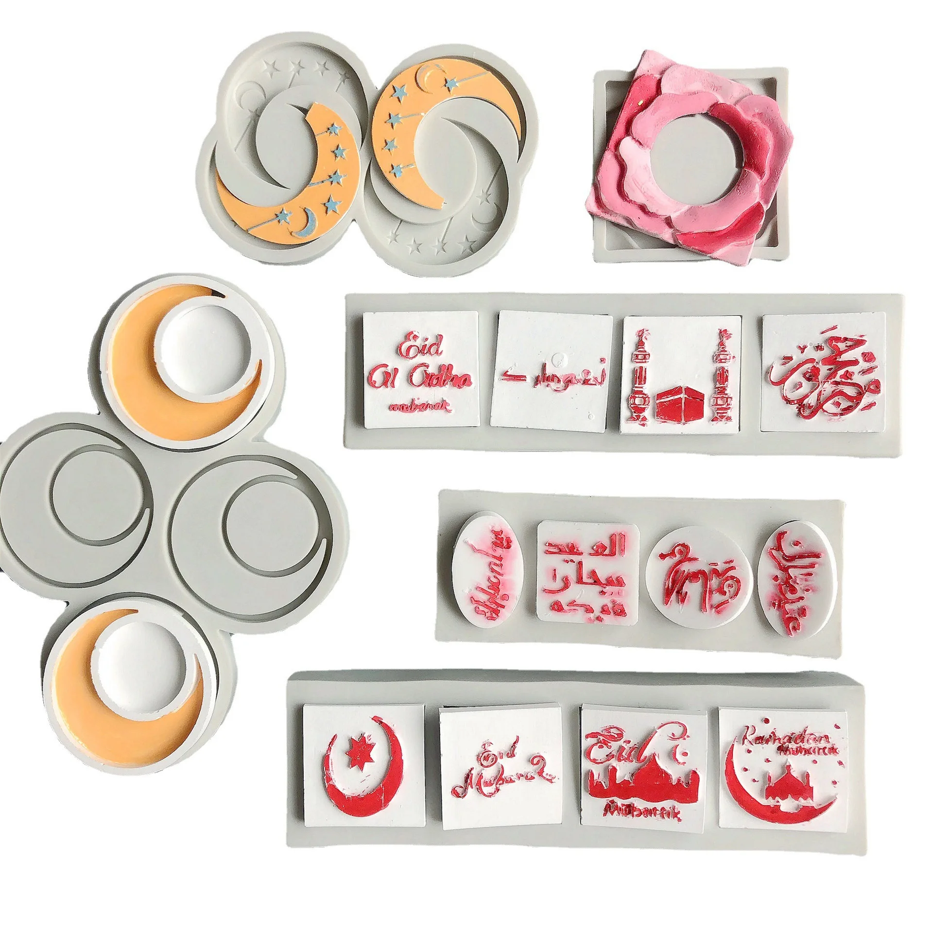 

Eid Mubarak Words Silicone Mold Fondant Mousse Cake Chocolate Decorating Mould