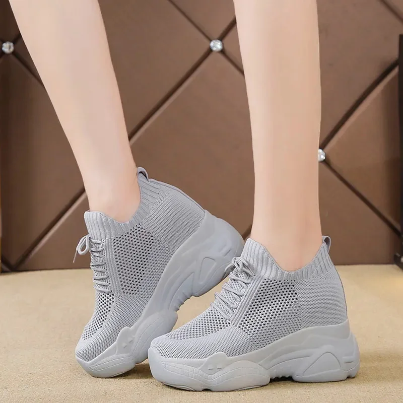 

Hidden Heels Platform Sneakers Women Breathable Air Mesh Wedge Sock Shoes Woman 2023 Spring Casual Shoes Zapatos De Mujer