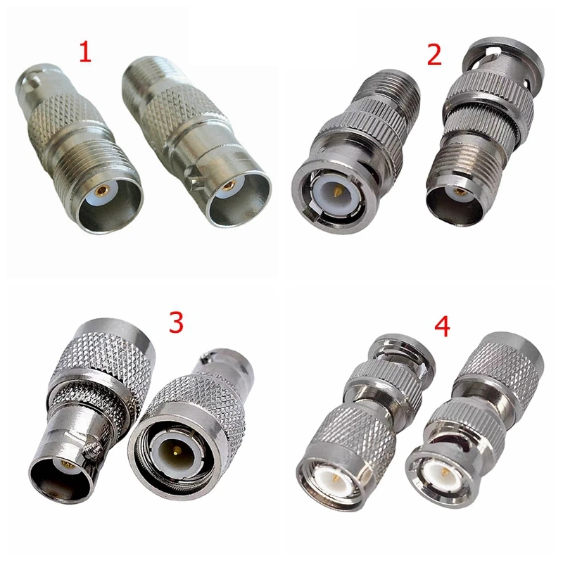2pcs/lot Q9 BNC To TNC Male Plug&Female Jack Straight Connector TNC To BNC Male Female Coaxial RF Adapter Brass Nickel Plated