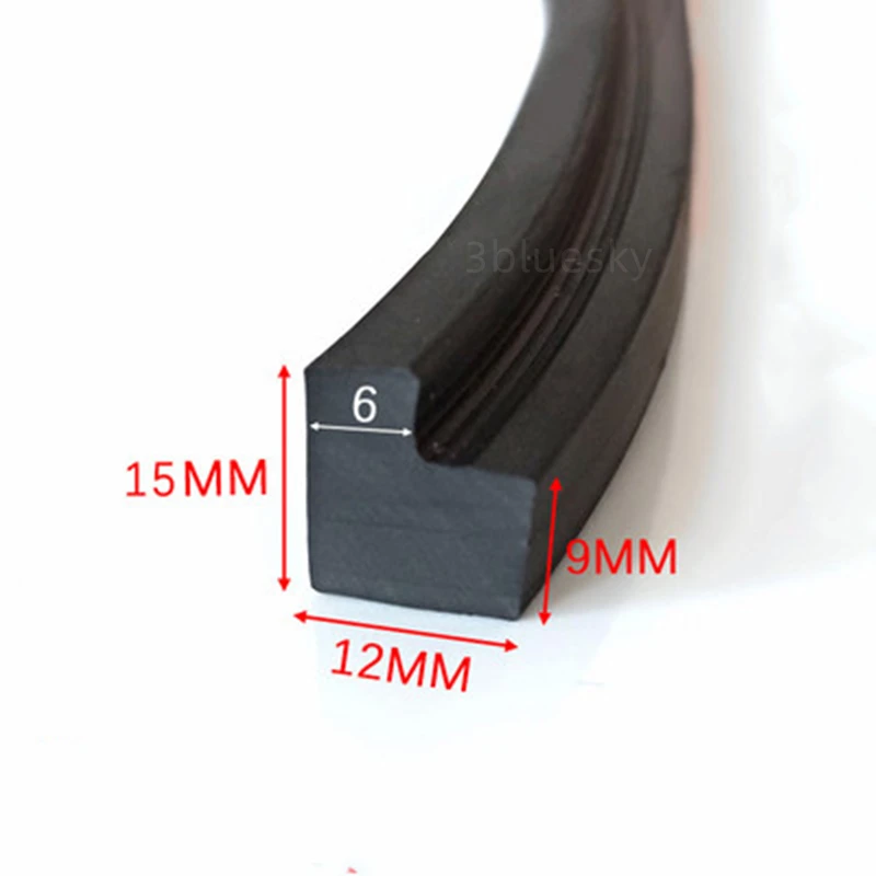 Custom Rubber L Strip Angle Corner Protecor Edge Encloser Shield Collision Avoidance Gasket 12x15mm Black
