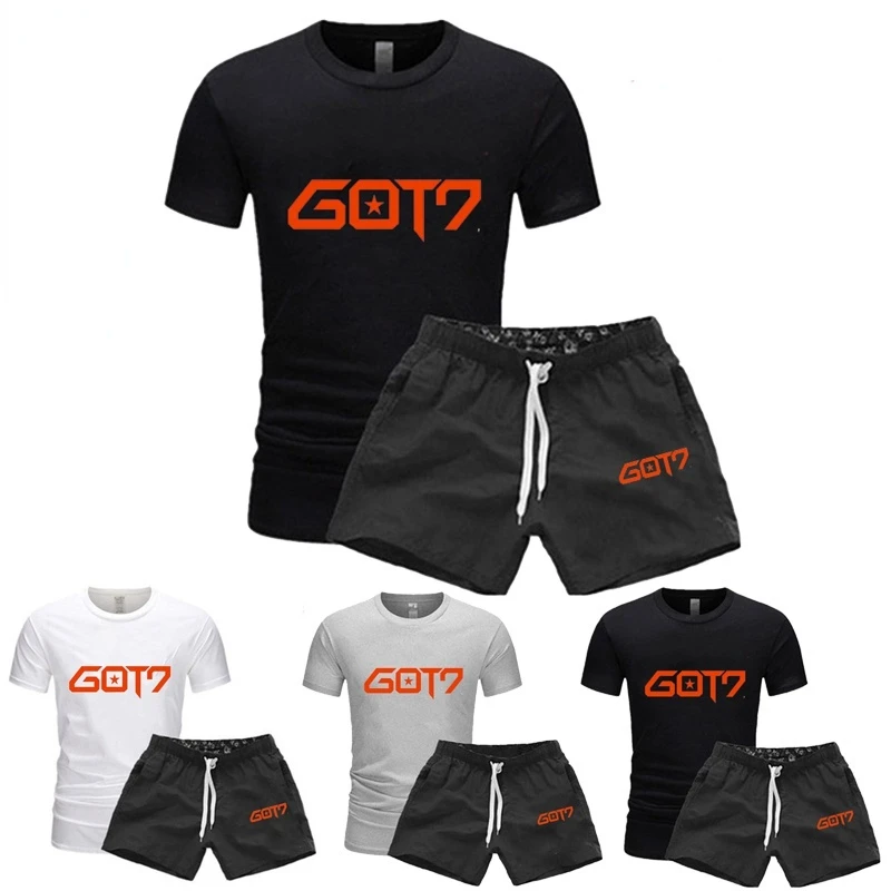 

Summer Fashion Men Tracksuit Beach Short Sleeve T Shirts and Shorts Outfits Casual Sportsuits Running Jogger Short Suits
