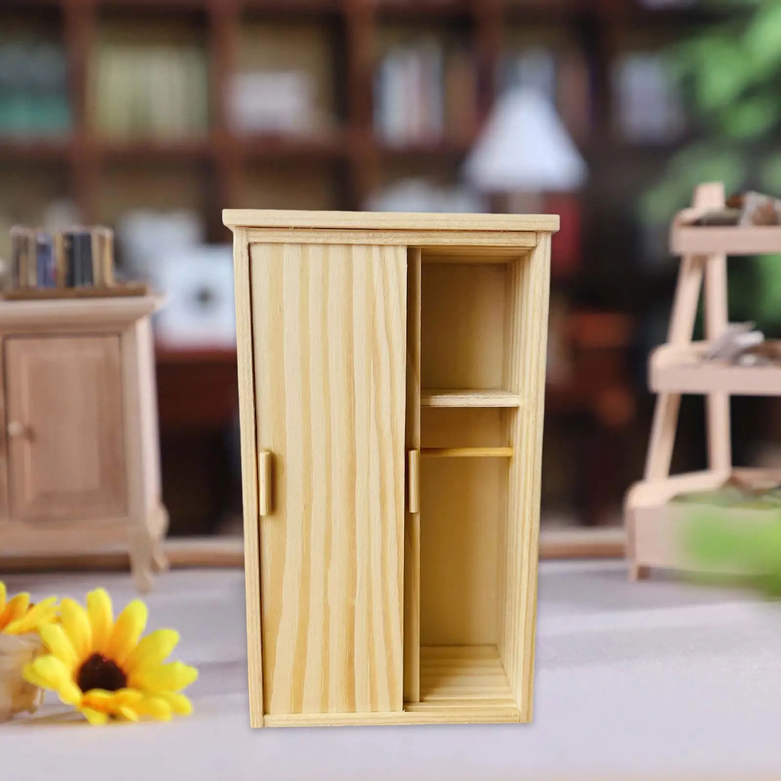 

1:12 Scale Dollhouse Wardrobe Miniature Unpainted for DIY Projects Ornaments
