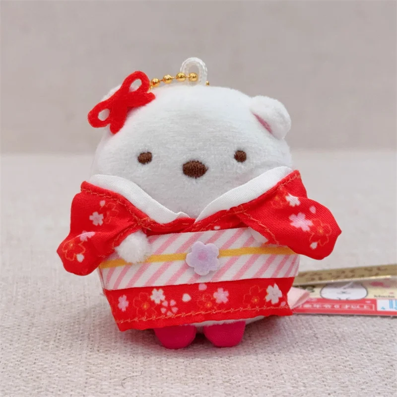 Фото Sumikko Gurashi кимоно плюшевый брелок-талисман брелок жареные креветки Neko Cat Kawaii милая сумка брелки очаровательная шариковая цепочка игрушки для девочек №4