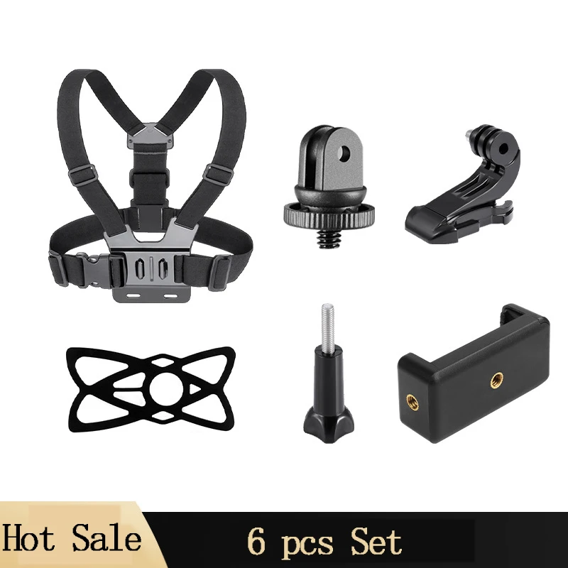 

Action Camera Accessories Set For gopro hero 11 10 9 8 7 6 5 For Xiaomi Yi Case Kit Strap Mount Selfie Stick Motorcycle Backpack