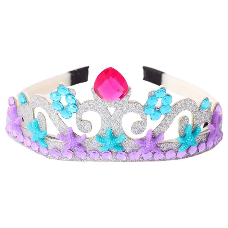 

Kids Princess Crown Hair Band Women Tiara Headwear Princess Costume Crown Dress Up Supplies For Halloween Theater Anniversary
