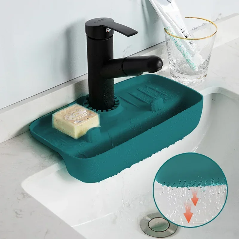 Горячий кухонный силиконовый коврик для крана водяная рябь улавливания воды