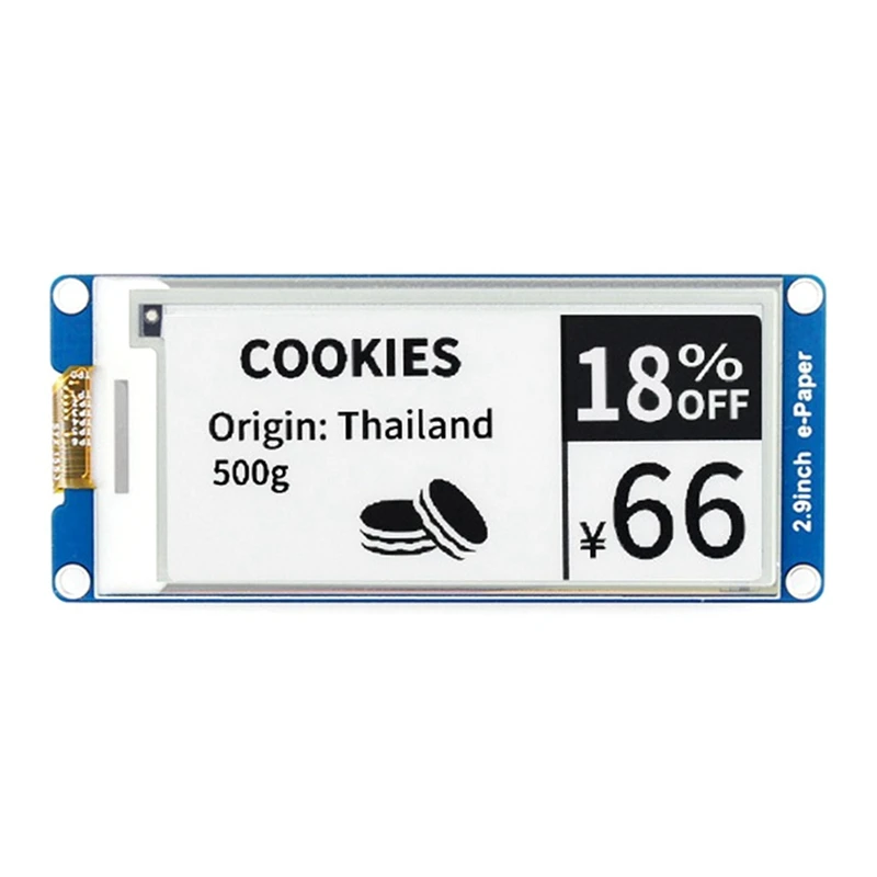

2,9 дюймовый чернильный экран Waveshare, электронная бумага, экран, частично обновляемый, подходит для ярлыков на полках Raspberry Pi