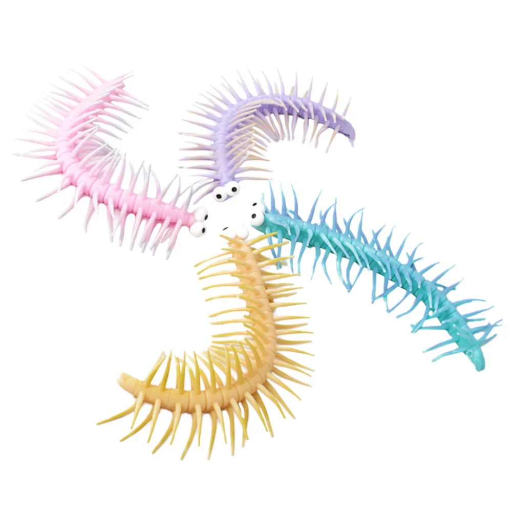 

4 Pcs Restless Toy Kids Relaxation Pressure Centipede Elastic Rope Tpr Creative Vent Toys Children