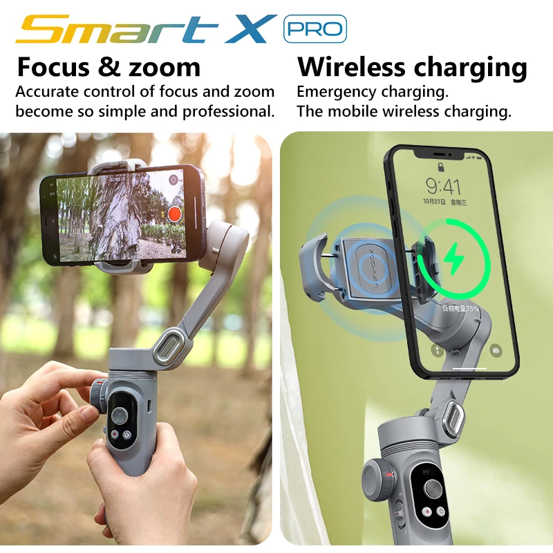 AOCHUAN Smart X Pro 3-осевой складной Ручной Стабилизатор с заполняющим светильник