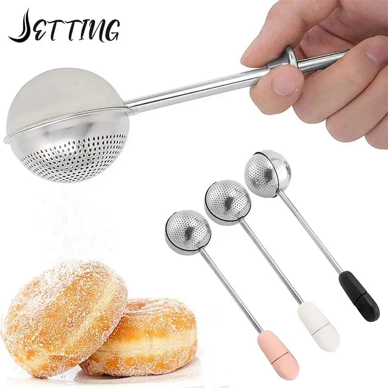 

Powder Sugar Shaker Duster Sifter Dusting Colander Sprinkle Flour Spice Tools Baking Powdered Sugar Sifter Kitchen Accessories