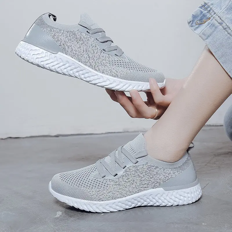 

2022 Autumn Womens Breathable Mesh Shoes Fashion Lace Up Sport Shoes Female Tennis Outdoor Running Casual Sneakers Zapatos Mujer