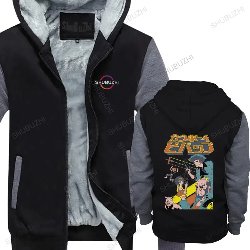 

man winter jacket Retro Space Cowboy Bebop sweatshirt Men Cotton Japanese Anime winter fleece hoody Manga Graphic coat Merch