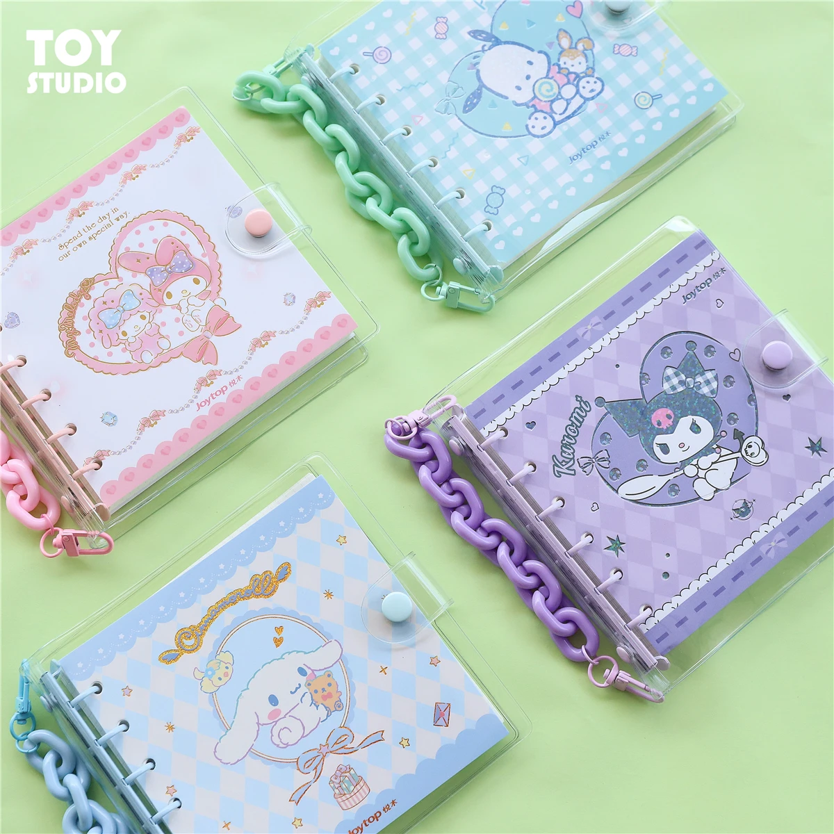 

Kawaii Kuromi My Melody Cinnamoroll Metal Clip Binder Book Anime Sanrioed Girl Heart Cute Hand Account Notepad Student Gift