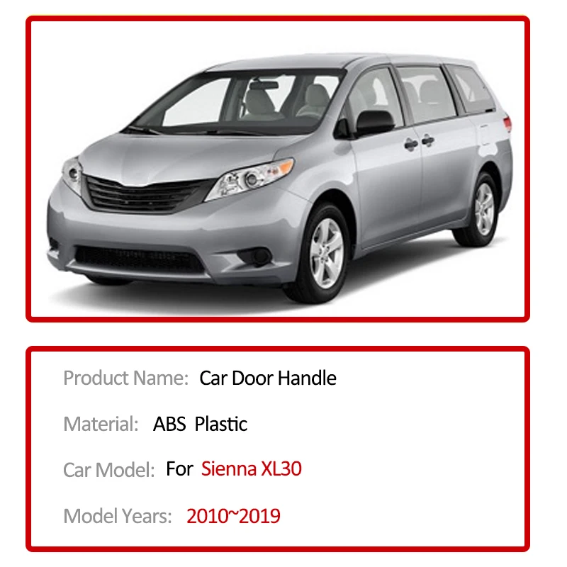 Для Toyota Sienna XL30 2010~2019 2018 2017 Наклейка на дверную ручку наружная защита от царапин