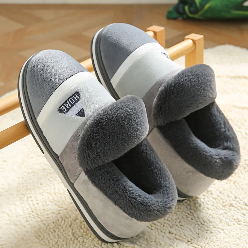 Big Size Winter Warm Plush Indoor Slides Women Soft Thick Bo