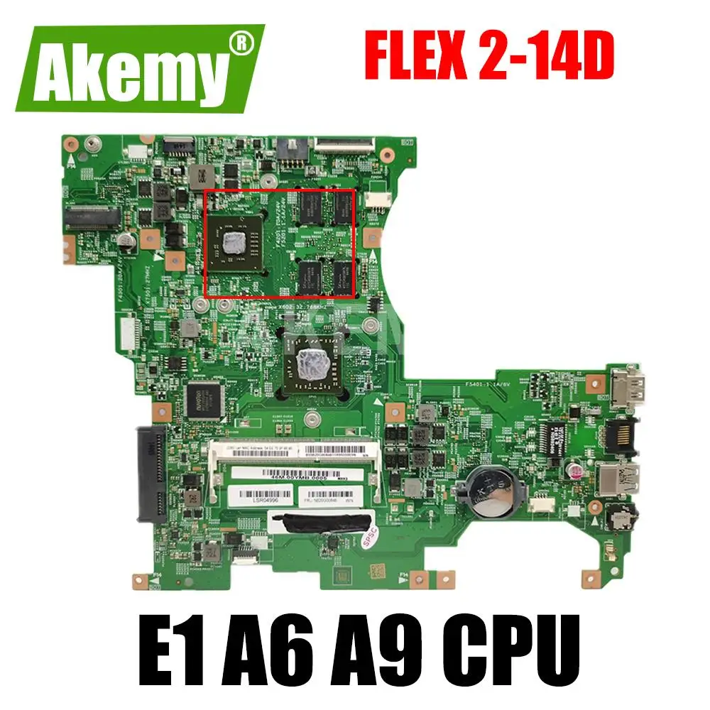 

Akemy For LF145M MB 13287-1 Motherboard for lenovo FLEX 2-14D laptop motherboard mainboard E1-6010 A6-6310 A8-6410 AMD CPU DDR3