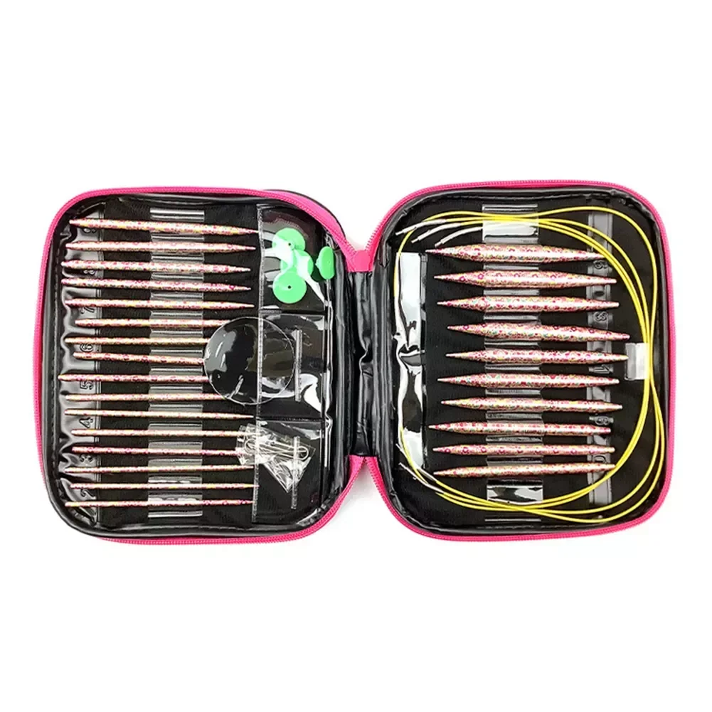

13 Pair Crochet Hook Circular Knitting Needles Set with Case Bag DIY Art Craft Household Weaving Sewing Stitches Tools Accessori