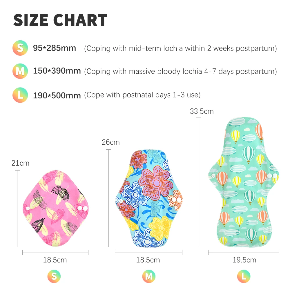 Reusable Pads Bamboo Charcoal Pads Sanitary Pads Washable Panty Liner Mama Maternity Menstrual Cotton Pads Menstrual Pads
