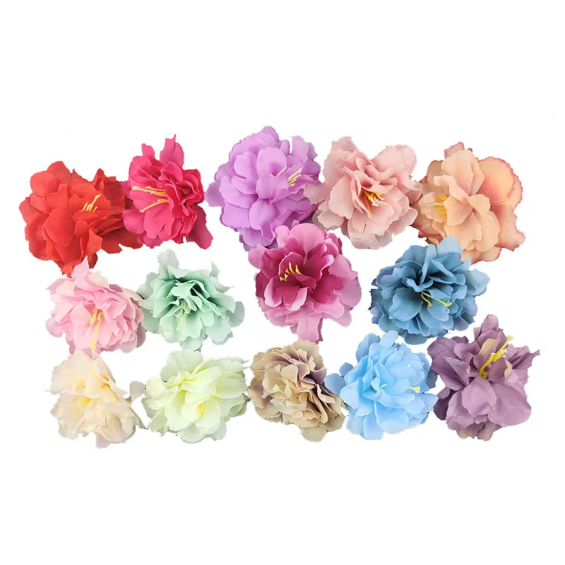 

10Pcs Decorative Flowers Wall Wedding Bridal Accessories Clearance Diy Gifts Box Artificial Wreath Scrapbooking Silk Peony Roses