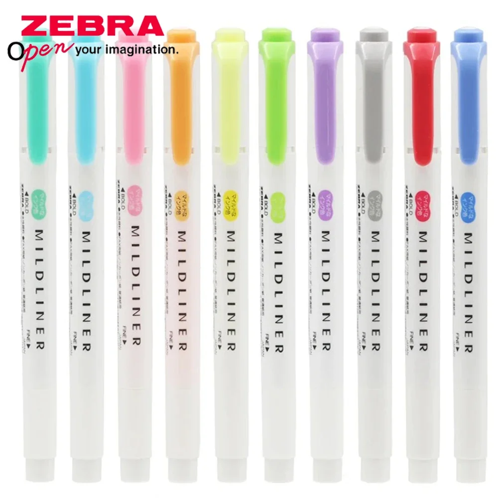 1 шт. японский ZEBRA WKT7 новый мягкий лайнер хайлайтер с двойным наконечником цветные