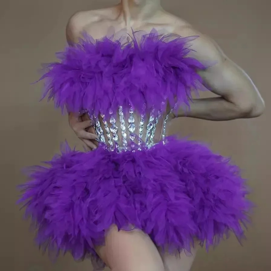 Костюм с запахом на груди короткая юбка костюм певицы танцовщицы женское