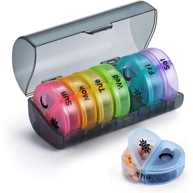 

Travel Pill Case Weekly 7 Days Pill Medicine Box Rainbow Medicine Box Pill Organizer Pill Box Container Portable