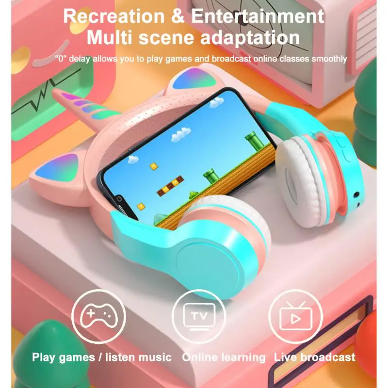 Bluetooth-наушники с объемным звуком Hi-Fi 9D RGB |