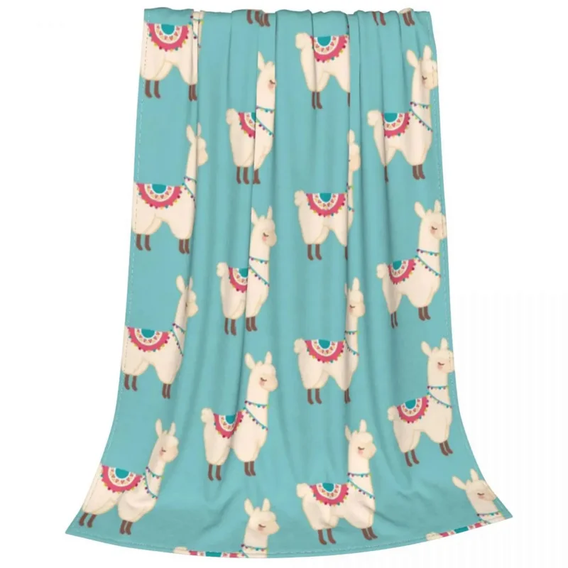 Забавные одеяла с ламой и альпакой милые Мультяшные животные Шерстяные смешные