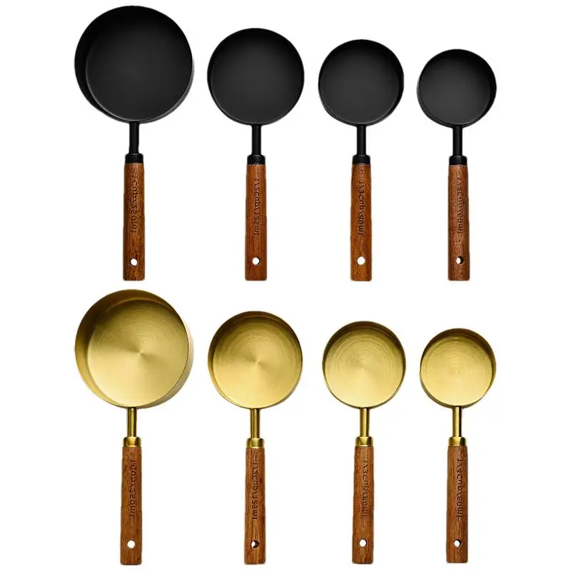 4 шт. мерная ложка столовые ложки с деревянной ручкой из акации штабелируемые